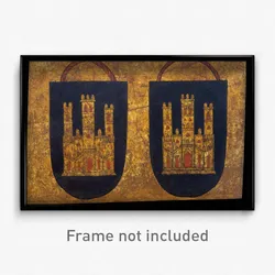 Two coats of arms with three-towered castles