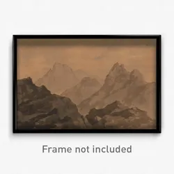 Alexander Cozens - Mountain Tops (A Mountain Study)