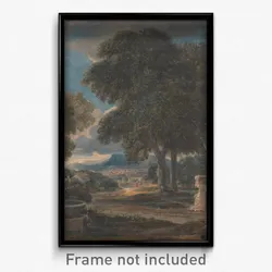 David Cox - Landscape with a Man Washing His Feet at a Fountain, after Poussin