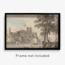 Paul Sandby - A Castle on a River