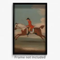 James Seymour - One of Four Portraits of Horses - a Chestnut Racehorse Exercised by a Trainer in a Red Coat- gallopi...