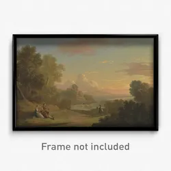 Thomas Jones - An Imaginary Landscape with a Traveller and Figures Overlooking the Bay of Baiae