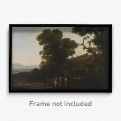 Claude Lorrain - Landscape with Figures Wading Through a Stream