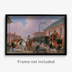 James Pollard - The Louth-London Royal Mail Travelling by Train from Peterborough East, Northamptonshire