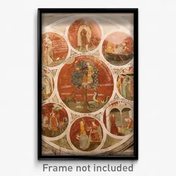 Cristoforo di Bindoccio, Meo di Pero - Wheel of Barlaam; Wheel of Aristotle with the Cardinal Virtues; the Judgement of Solomon