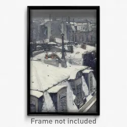 Gustave Caillebotte - Rooftops in the Snow (snow effect)