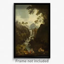 Julius Caesar Ibbetson - A Waterfall with Bathers