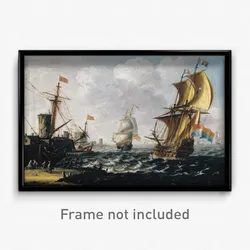 A Castro, Lorenzo - Dutch Levanters in a Rough Sea