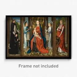 Master of the St. Lucy Legend - Triptych of Madonna and Child with Angels; Donor and His Patron Saint Peter Martyr; and Saint Jerome