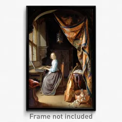 Dou, Gerrit - A Woman playing a Clavichord