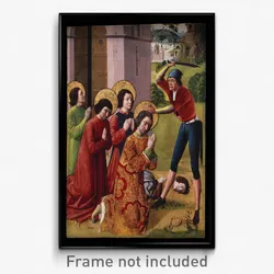 French - Martyrdom of Saints Cosmas and Damian with their Three Brothers, part of an altarpiece