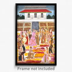 Prince playing Holi in harem