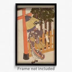 Suzuki Harunobu - Woman Visiting the Shrine in the Night