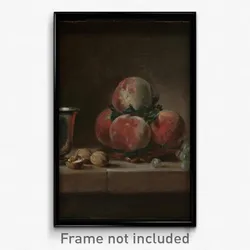 Jean-Siméon Chardin (French - Still Life with Peaches, a Silver Goblet, Grapes, and Walnuts