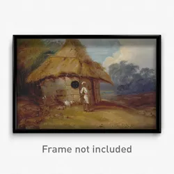 George Chinnery - View in Southern India, with a Warrior Outside his Hut