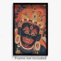 Face detail, 15th-century painting from Tibet, Central Tibetan - Mahakala, Protector of the Tent - Google Art Project (cropped) (cropped).jpg