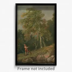 George Barret - Wooded Landscape with a Boy and his Dog