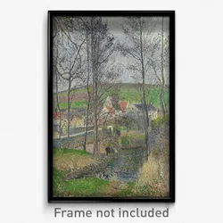 Camille Pissarro - The banks of the Viosne at Osny in grey weather, winter