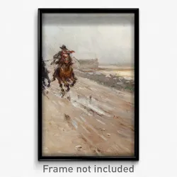 Nils Kreuger - Landscape of Öland, gypsies on a horse
