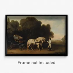 George Stubbs - Phaeton with a Pair of Cream Ponies and a Stable-Lad