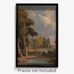 James Arthur O'Connor - A Wooded River Landscape with Fishermen