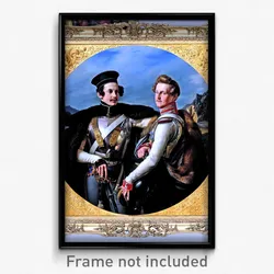 Wilhelm von Schadow - Double Portrait of Princes Friedrich Wilhelm of Prussia and Wilhelm zu Solms-Braunfels in a Cuirassi...