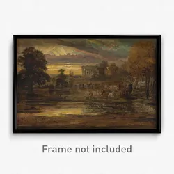 James Ward - Cattle at a Pool at Sunrise