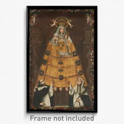 Anonymous Cusco School - Our Lady of the Rosary with Saint Dominic and Saint Rose