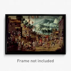 Folding Screen with Indian Wedding and Flying Pole (Biombo con desposorio indígena y palo volador)