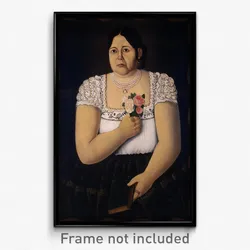Anonymous - Portrait of a Native Puebla Woman with a Bouquet of Roses