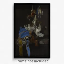 Willem van Aelst - Hunt Still Life with a Velvet Bag on a Marble Ledge