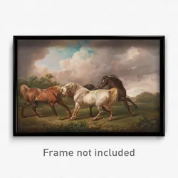 Charles Towne - Three Horses in a Stormy Landscape
