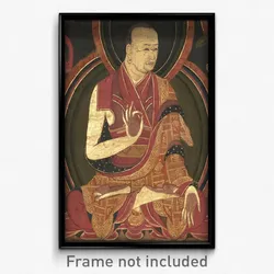 First Sangye Nyenpa (teacher of the Eighth Karmapa, Mikyo Dorje), art dates to 1570's or 1580's, Eighth Karmapa, Mikyo Dorje (1507-1554) and his teacher the First Sangye Nyenpa (cropped).jpg