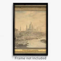Jean Louis Desprez - Somerset House, Saint Paul's Cathedral and Blackfriar's Bridge