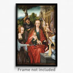Master of the Antwerp Adoration (and workshop) - The Holy Family with Two Saints