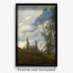 Caspar David Friedrich - Mountain Peak with Drifting Clouds