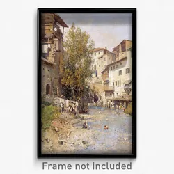Mariano Barbasán - Landscape with a Village on the Outskirts of Rome