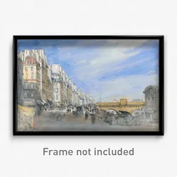 David Cox - Pont Neuf from the Quai de l'Ecole, Paris