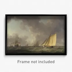 Charles Brooking - Cutter Close Hauled in a Fresh Breeze, with Other Shipping