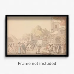 Thomas Rowlandson - A Village Scene outside a Church