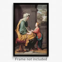 Attributed to Giovanni Romanelli - Education of the virgin
