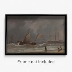 William Joy - A Lugger Driving Ashore in a Gale
