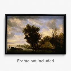 Salomon van Ruysdael - River scene with ferry boat