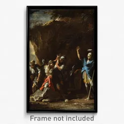 Salvator Rosa - Scene from Greek history- The deaf-mute son of King Croesus prevents the Persians from killing his f...