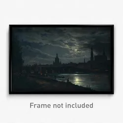 Johan Christian Dahl - View of Dresden by Moonlight