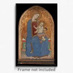 Cecco di Pietro - Virgin and Child playing with a Goldfinch and holding a Sheaf of Millet
