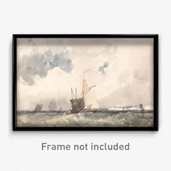 Richard Parkes Bonington - Vessels in a Choppy Sea
