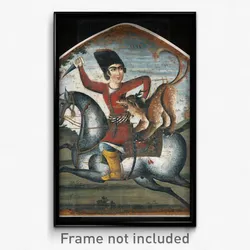 Hunter on Horseback Attacked by a Mythical Beast