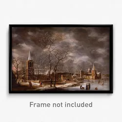 Jan Beerstraten - Warmond Castle in a Winter Landscape