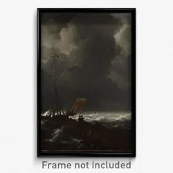Jacob van Ruisdael - Rough Sea at a Jetty